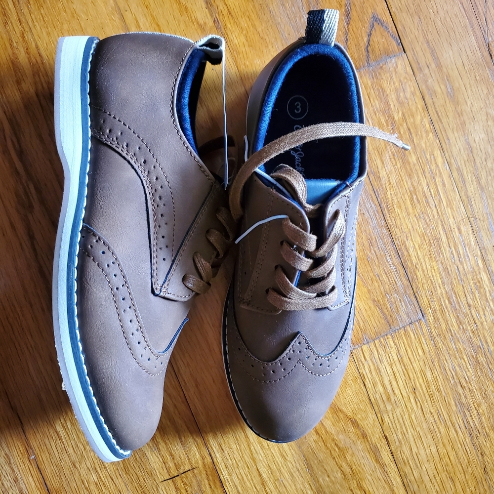 Cat and Jack boys brown casual dress shoe